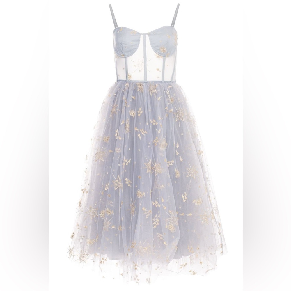 Lurelly Blue and Gold Tulle Dress